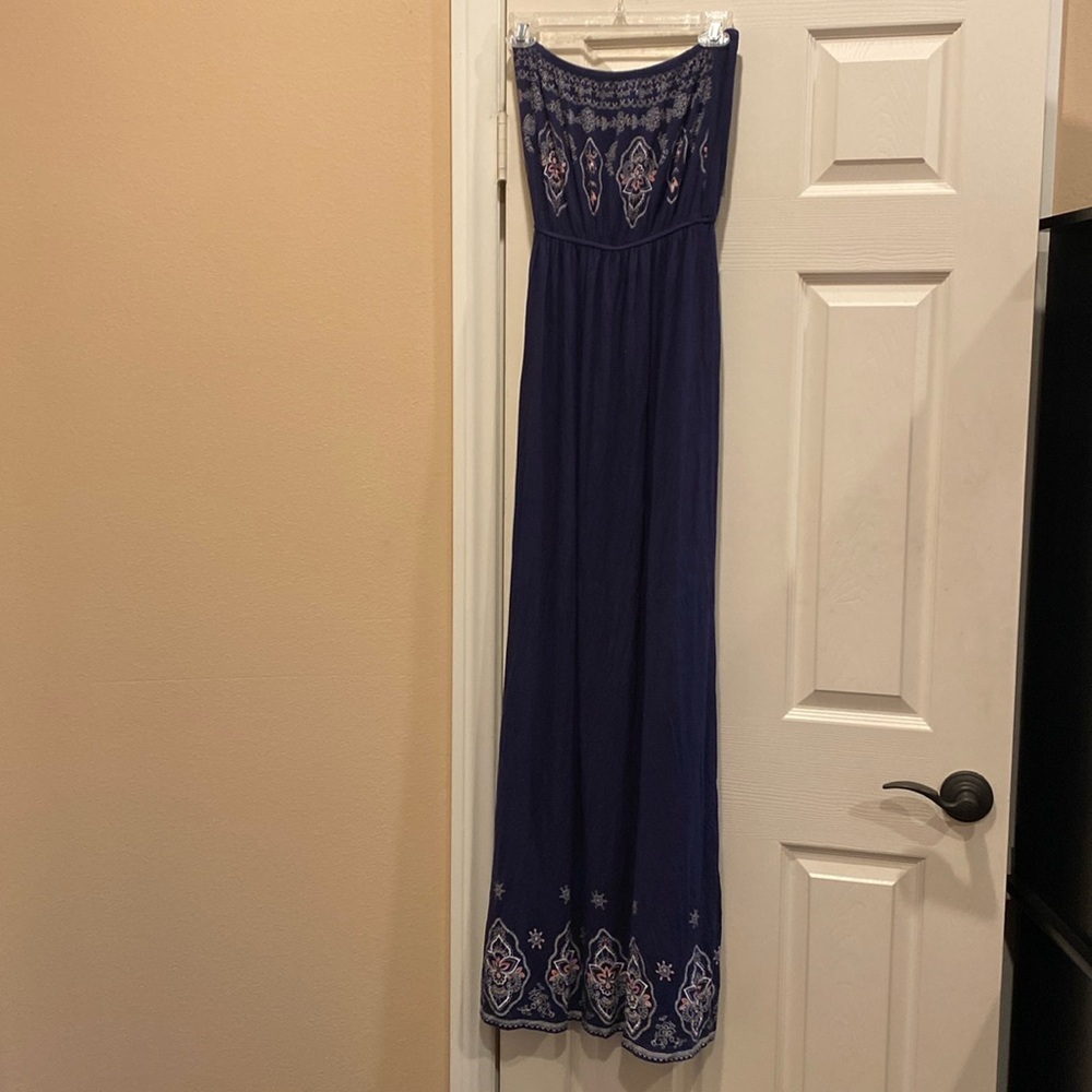 Love Tree Happens strapless maxi rayon dress